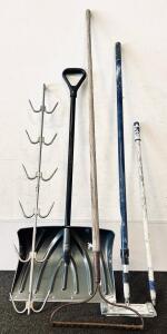 SunCast Snow Shovel, Garden Rake, Concrete Tool and Butcher Hanger