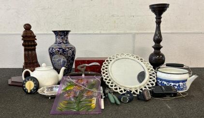 Grandmas House Clean Out In lncluding Vintage Tea Kettle, (1) Vase, And More