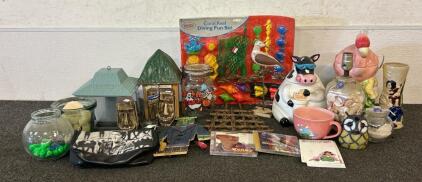 (3) Vintage Ceramic Cookie Jars, (1) Evlis Purse, And More