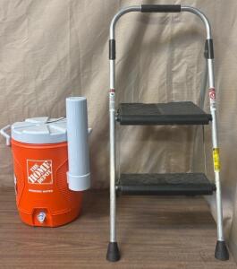 Home Depot Water Cooler And Step Stool H 2&rsquo; 11&rdquo; W 1&rsquo; 6&rdquo; L 1&rsquo; 11&rdquo;