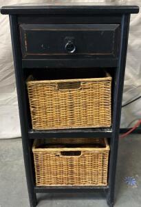 Black Storage Side Table H 2&rsquo; 11&rdquo; W 1&rsquo; 5.5&rdquo; L 1&rsquo; 1&rdquo;