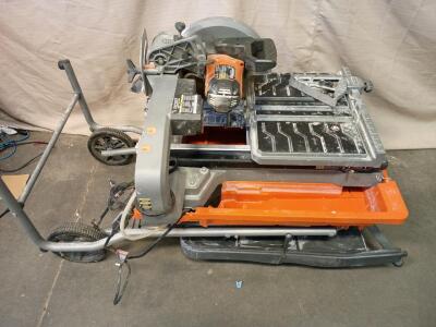 RIDGID R4513 10-Inch Portable Table Tile Saw With A Stand.