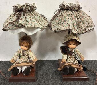 (2) Matching Vintage Doll Lamps