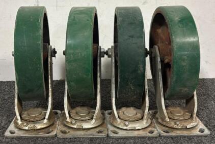 (4) Heavy-Duty Industrial Swivel Caster Wheels
