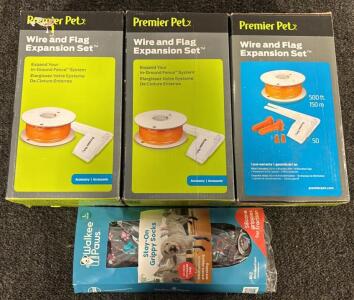 (3) Premier Pet Wire & Flag Expansion Sets & Walkee Paws Grippy Socks for Dogs