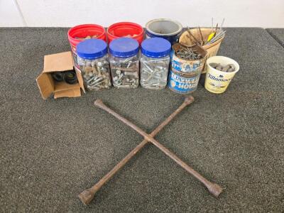 Containers Of Various Bolts, Tools & More
