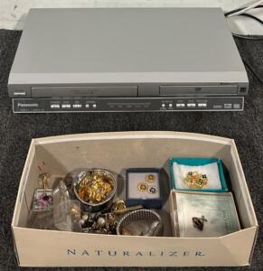Panasonic PV-D4745S DVD/VCR Player & Box Of Jewelry