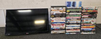 25" LG Monitor & Collection Of Movies/TV Shows