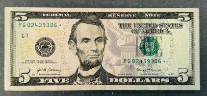 Five Dollar Star Note