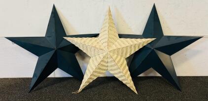 (3) Metal Rustic Style Stars (23")