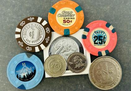Casino Token Chips: Windsor, Gold Country, Silver Slipper, Harrahs, Montbleu and More