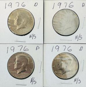 (4) Uncirculated 1776-1976 D Kennedy Half Dollars