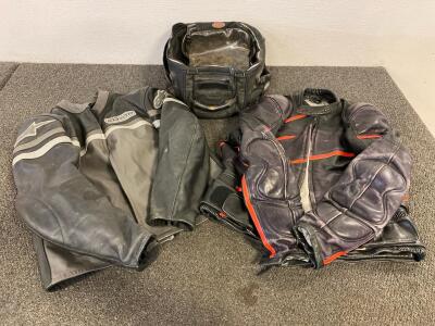 (1) Alpinestars Motorcycle Jacket Size 46, (1) Tecknic Motorcycle Jacket Size 46, And (1) Bag