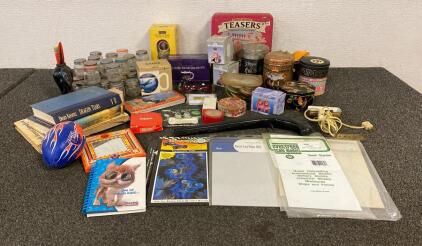 Hand Painted Figurines, Tins, Empty Babyfood Jars, Books, Ceramic Mugs, And More