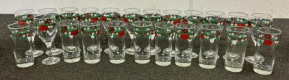 Matching Glass Cups And Wine Cups