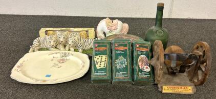 (1) Vintage Courvoisier "Le Cognac De Napoleon" Cannon Bottle Holder, Vintage Games, And More