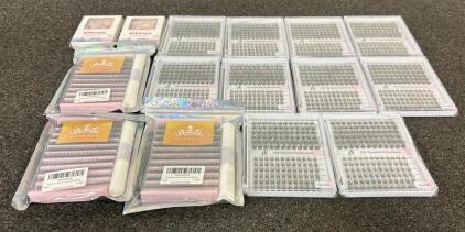(13) Various Containers Of Lash Clusters And (2) Sets Of Nails