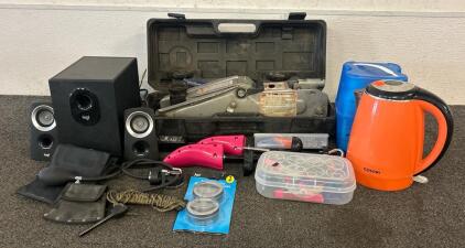 (1) 2-Ton Hydraulic Floor Jack, (2) Shoe Expanders, And More