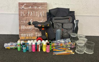 Painting Supplies Including Brushes, Acrylic Paint, Home Decor, And More