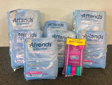(7) Packages Of Pads And (1) Package Of Tampons