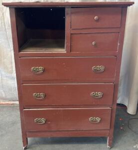 Red Dresser H 4&rsquo; 6&rdquo; W 3&rsquo; L 1&rsquo; 9&rdquo;