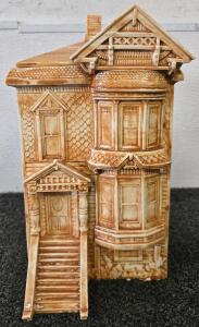 Vintage Victorian House Cookie Jar 11"x6"x6"