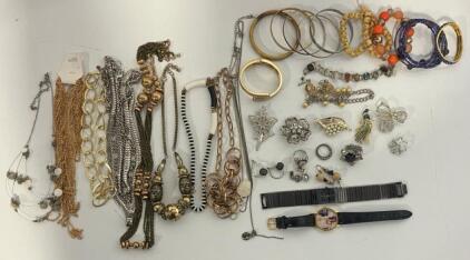 Collection Of Necklaces, Bracelets, Rings, Earrings, Watches & More
