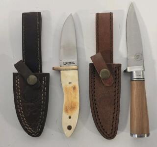 (2) Chipaway Classics Hunting Knives- New In Box Each With Leather Sheath
