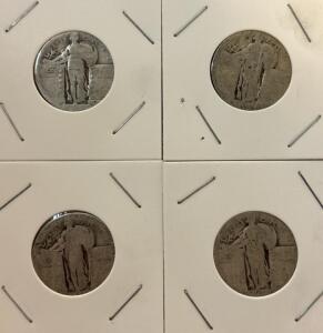 (4) Standing Liberty Quarter Dollar - 90% Silver