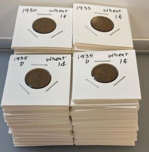 (100) 1930&rsquo;s Wheat Cent Pennies