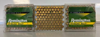 (3) Remington Golden Bullet 22 Long Rifle Ammo 40 Grain High Velocity Plated Lead Round Nose (1) Partial Box