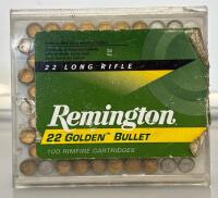 (3) Remington Golden Bullet 22 Long Rifle Ammo 40 Grain High Velocity Plated Lead Round Nose (1) Partial Box - 2
