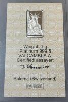 Credit Suisse Valcambi S.A. 1G 999.5 Fine Platinum Bar
