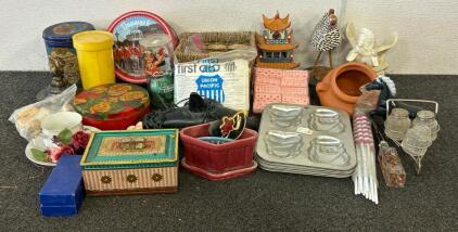 Miscellaneous Home Decor Including Figurines, Baskets, And More