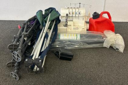 (1) Simplicity Fortier Serger Sewing Machine, (1) Gasoline Can, And More