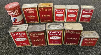 (11) Vintage Spice Tins