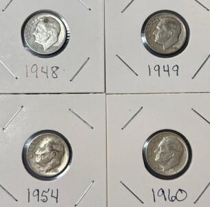 (4) Roosevelt Dimes 90% Silver