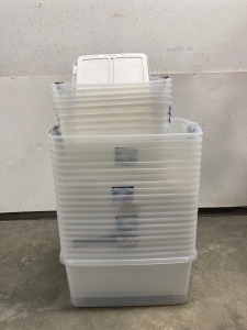 Assorted Plastic Storage Boxes