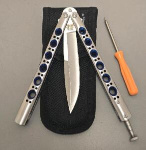 Butterfly Knife W/ Black Case And Tool