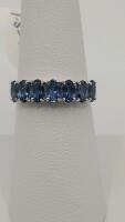 Blue Sapphire Gemstone Ring, 1.53 Carats, White Gold/Platinum - 2