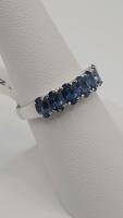 Blue Sapphire Gemstone Ring, 1.53 Carats, White Gold/Platinum - 3