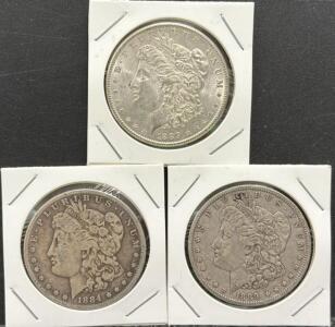 1878 To 1904 Morgan Silver Dollar Coins, U.S. Mint, 90% Silver