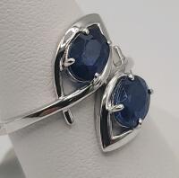 Sapphire Ring with Dual Stones, 3.5g Metal Weight, Round Cut - 3