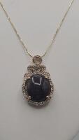 Sterling Silver Ruby & White Sapphire Pendant with 18" Chain, 25.27 Carats - 3