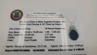 Sterling Silver Ruby & White Sapphire Pendant with 18" Chain, 25.27 Carats - 4