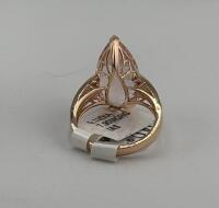 14K Rose Gold Ladies' Diamond & Morganite Ring, 7.03 Carat Pear Shape - 3
