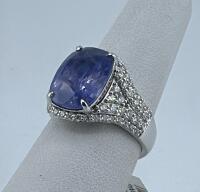 Platinum Ring with 7.77 CTW Sapphire & 1.04 CTW Diamonds, GIA Certified