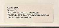 Platinum Ring with 7.77 CTW Sapphire & 1.04 CTW Diamonds, GIA Certified - 6