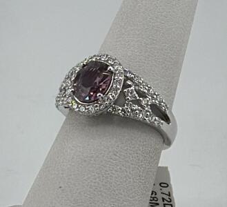 Platinum Ring with 1.68 CTW Purple Madagascar Sapphire & 0.72 CTW Diamonds