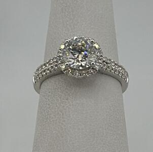 G.I.A Certified Diamond Unity Ring, 1.65 ctw, SI1, H, 18K White Gold